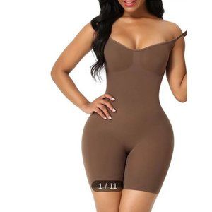 Seamless Body Shaper Shapewear Full Coverage Sizes XS-6XL Brown NEW